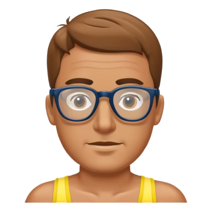 man wearing swimming suit with glasses  sticker