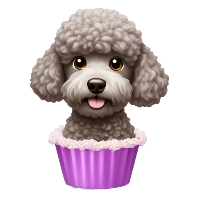 a brigadeiro with a poodle on top, on the lilac background sticker
