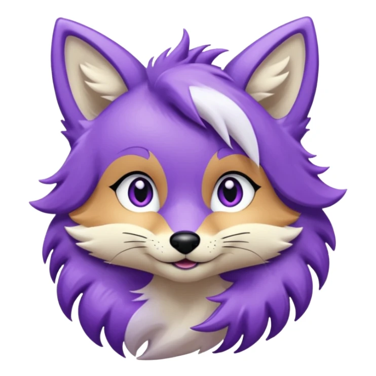 glitter purple and cian fox sticker