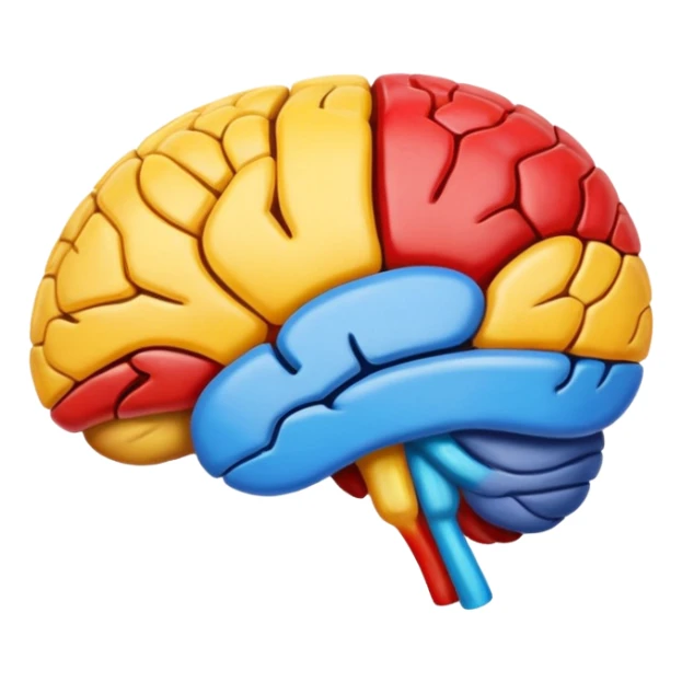 cerebro visto desde arriba con pintura sticker