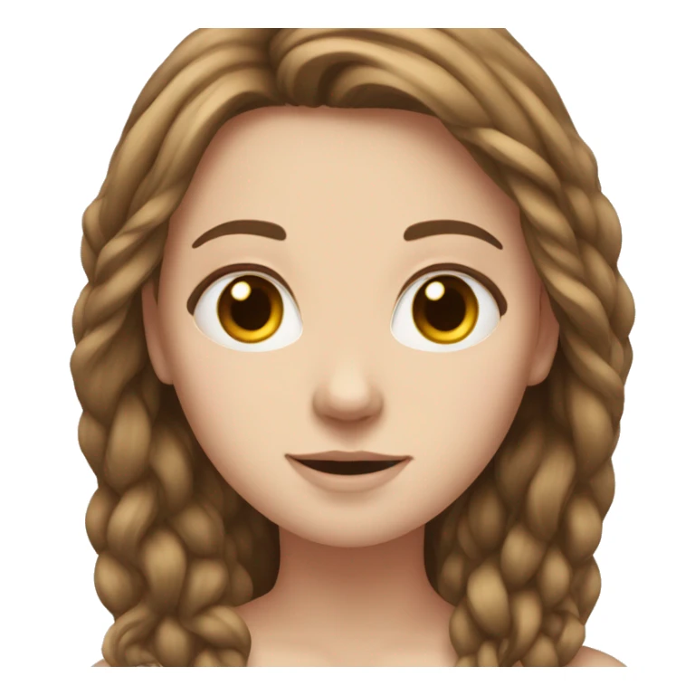 Thick white girl long brown hair sticker