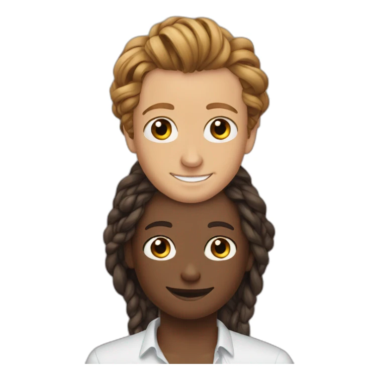 Simon baker hug a black girl brown eyes and long African braids sticker