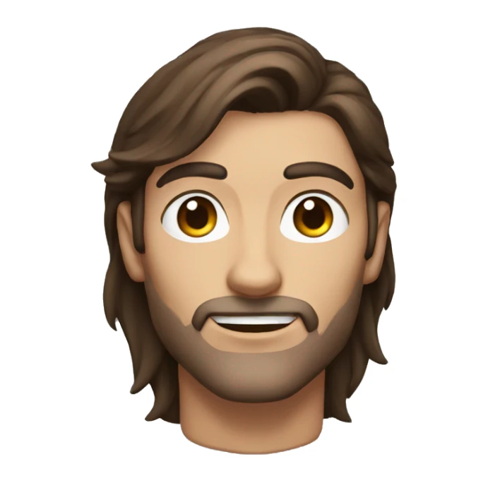 human male rogue with brown hair lifting eyebrows sticker