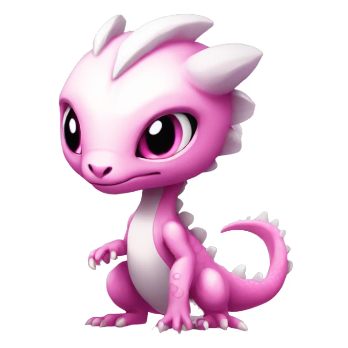 White, Chibi, White, Anthro-Sona-Lizard-Alien-Salazzle-Fakémon, with pink eyes, Full Body sticker