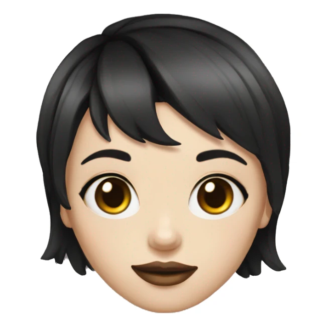 girl with tattoo and black short hair white skin sticker