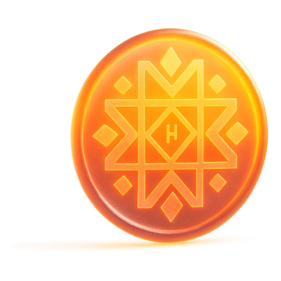 Can you please render an image of a digital artwork with a dreamy, cosmic aesthetic. Make it glowing small circle logo that’s attached in the image and that radiates warm colors—yellow, orange, and magenta. Make the image 3D and look more like an artistic glassmorphism type. Make the image look HD and quality  sticker