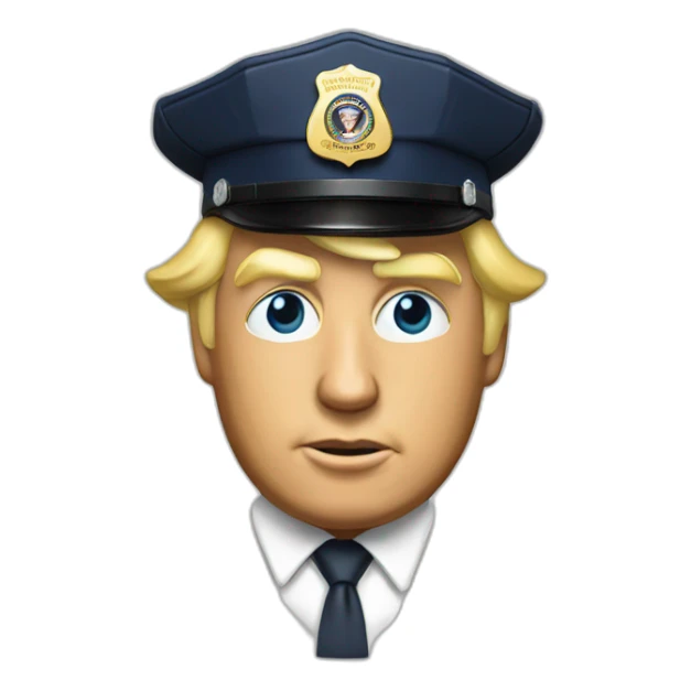 donald trump with a police hat sticker