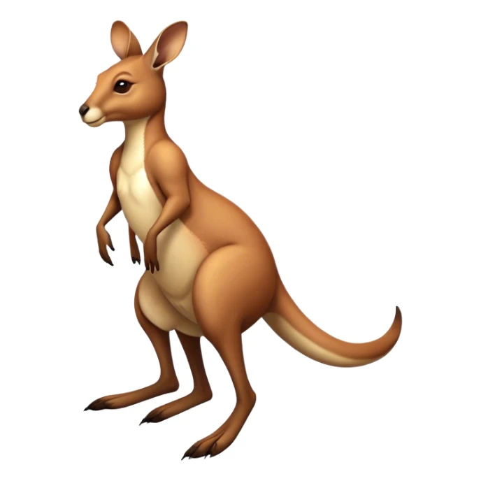 Full-body Australian Kangaroo – Cinematic-realistic Australian kangaroo, jumping with powerful hind legs and a muscular tail for balance. Its reddish-brown fur glows under the golden sunlight, ears perked and eyes alert.  sticker