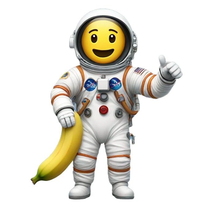 astronaut saying always has been while pointing a banana sideways sticker