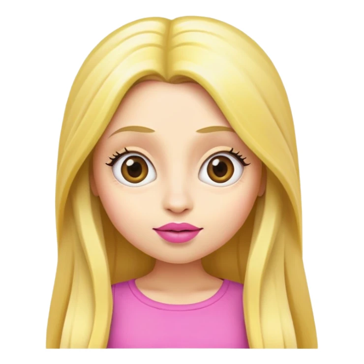 minion with long blonde hair and pink lipstick sticker