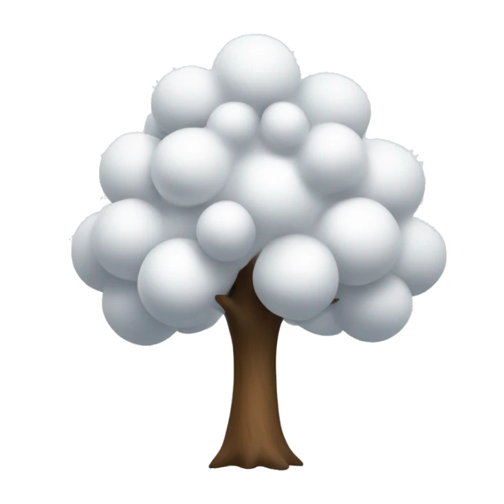 Árbol de Navidad de color blanco con adornos blancos sticker