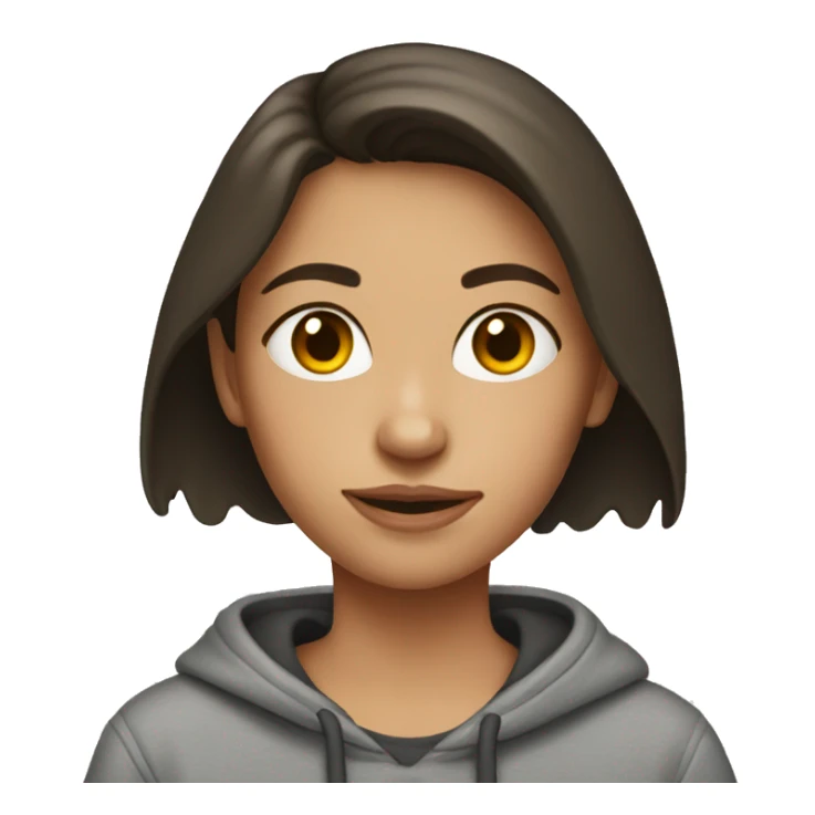 Brunette Girl wearing a sweatshirt sticker