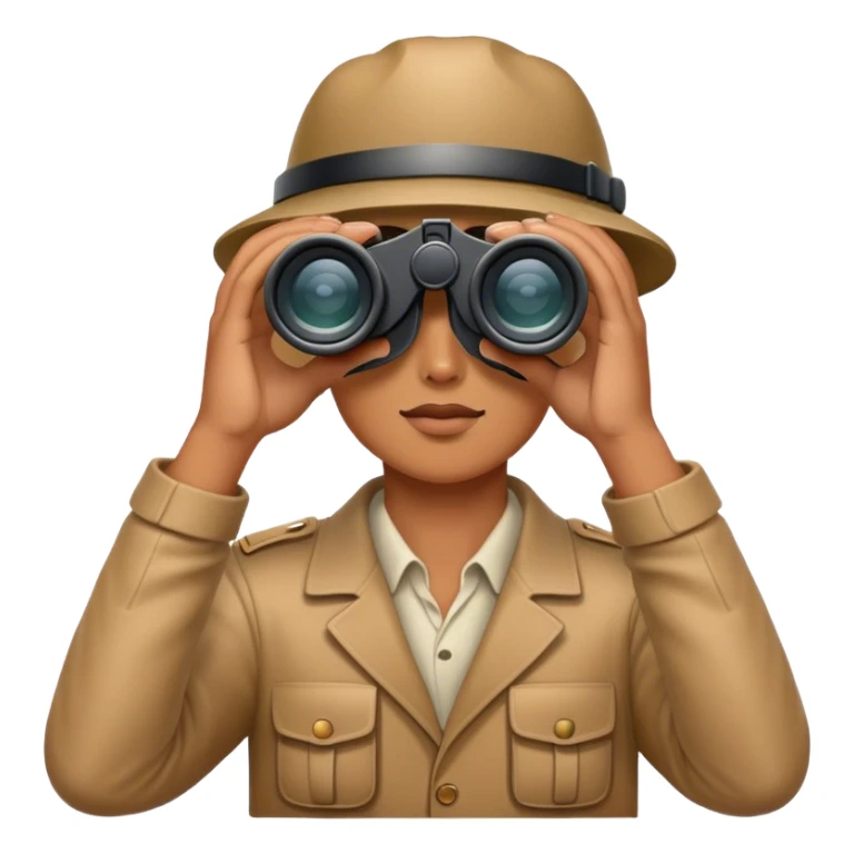 A person holding binoculars or a telescope, looking into the distance sticker