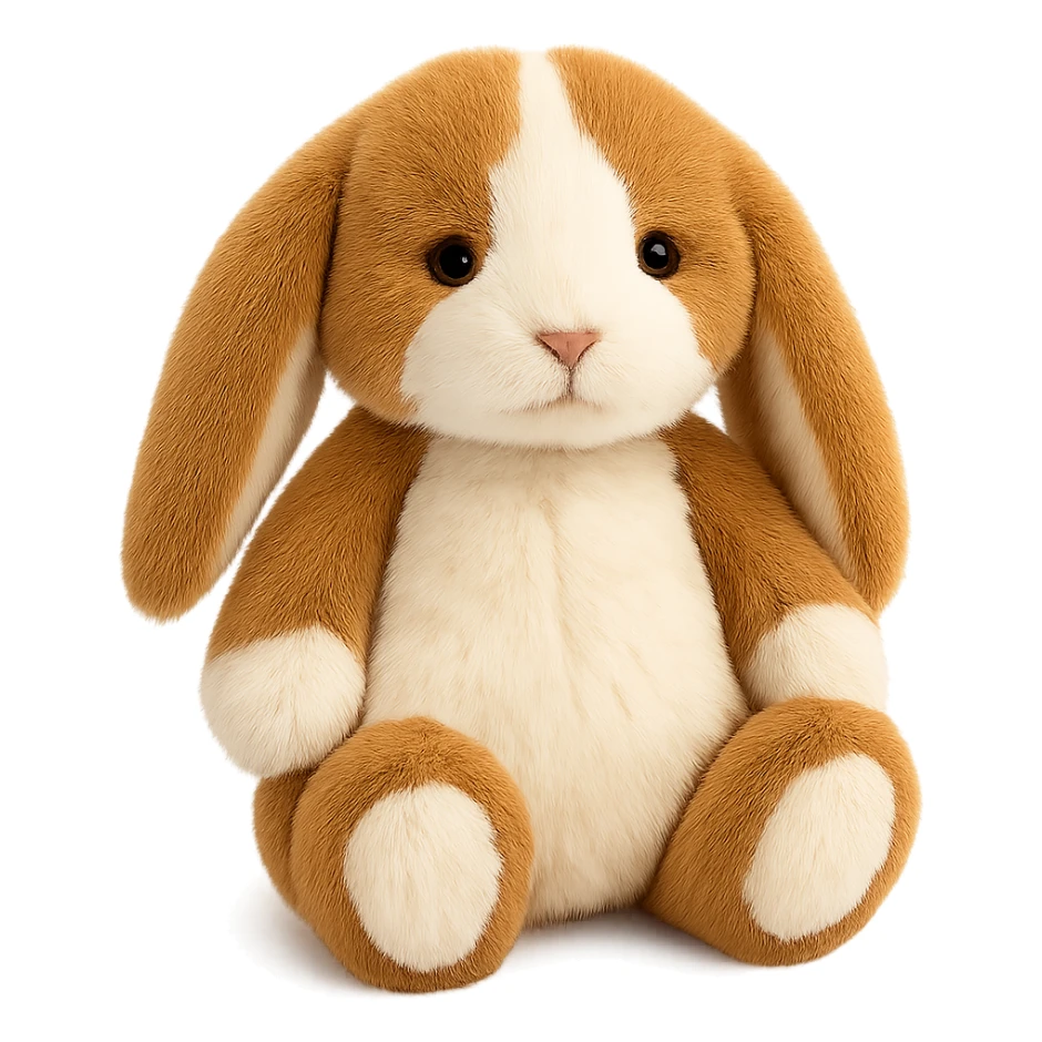 cute brown and white holland lop jellycat bunny plushie sticker