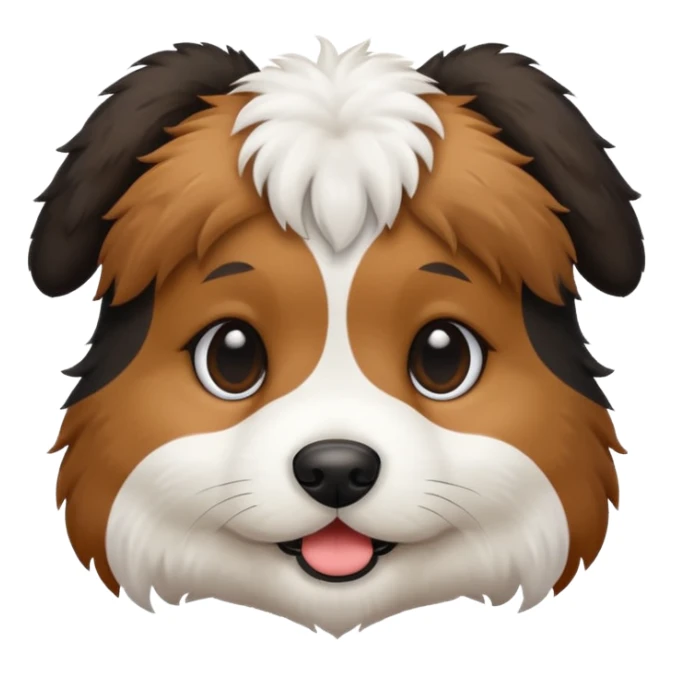 puppy with black, white, and brown fur sticker