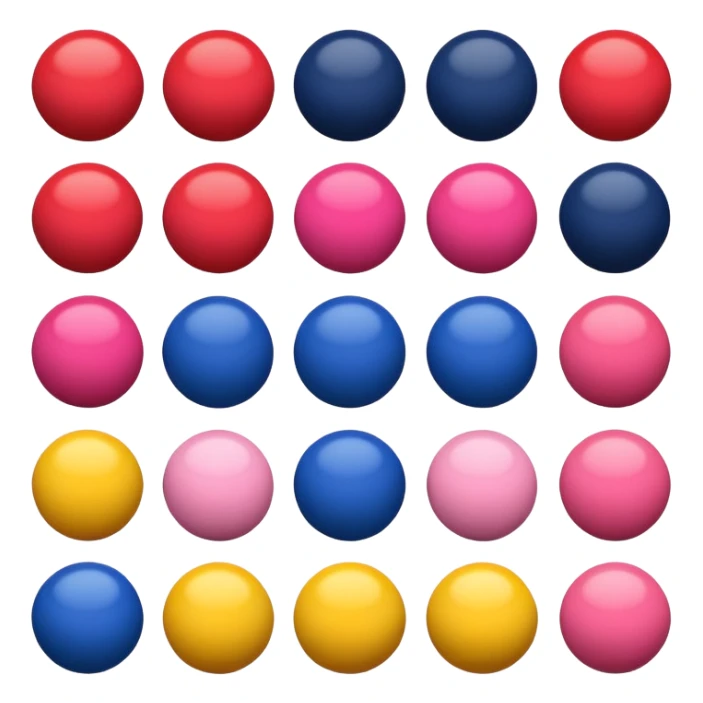 create a color balls dark blue, red, pink, yellow sticker