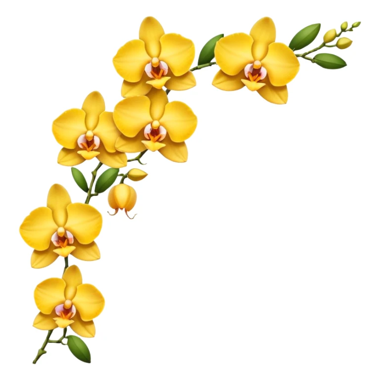 Yellow side facing orchid flower of indian wedding garland sticker