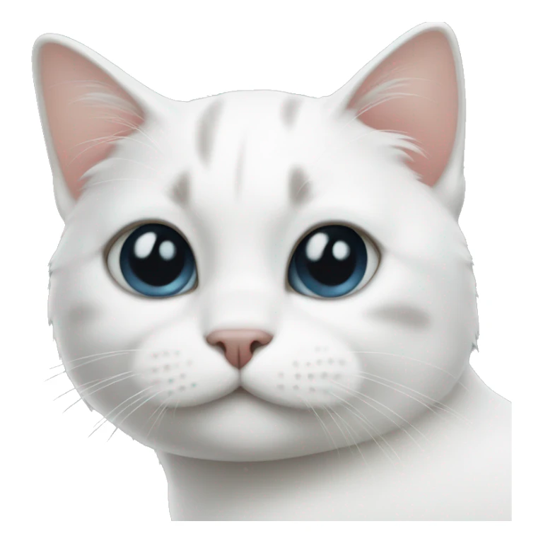 White cat with black spot on face sticker