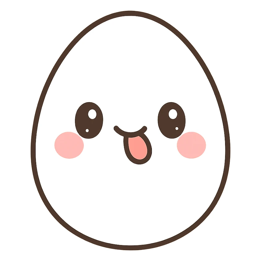 egg with the tongue out, cute style sticker