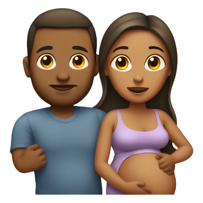 A pregnant woman with her husband  sticker