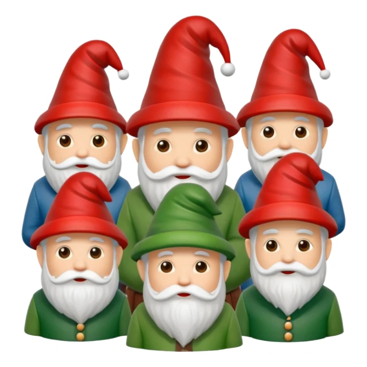 crea un emoji de un jardín de gnomos sticker