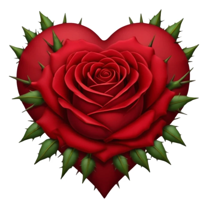 heart with a dark rose and thorns sticker