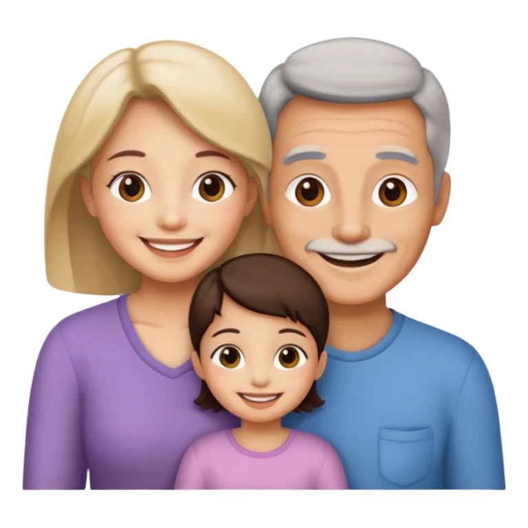 mama, papa niña y gata sticker