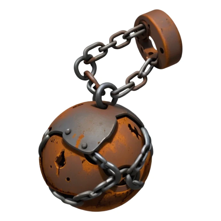 ball and chain sticker