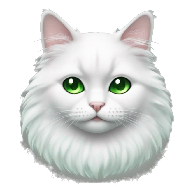 Fluffy black and white cat with green eye sticker