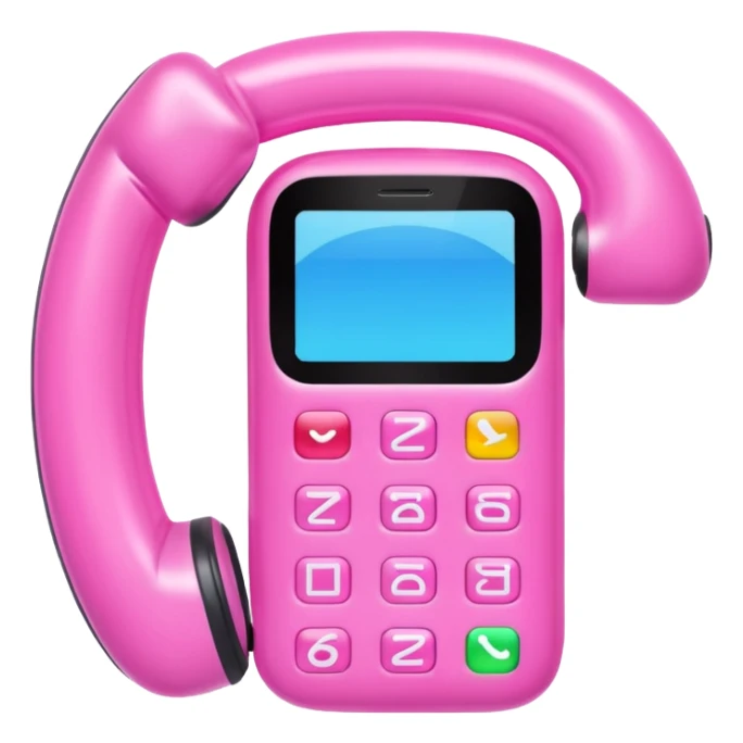 KAWAII pink INFLATABLE scrolling phone SCULPTURE  sticker