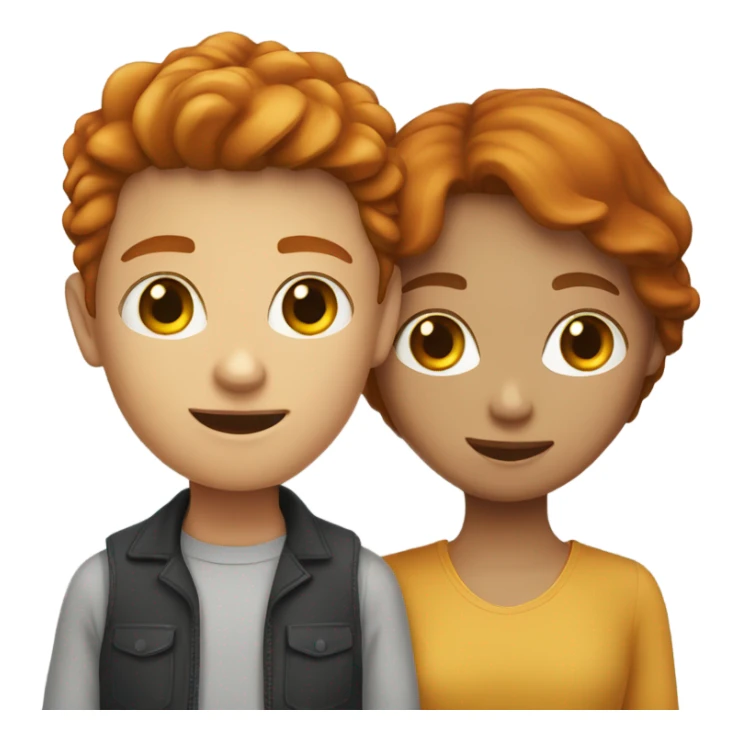 Brunette girl and ginger boy  sticker