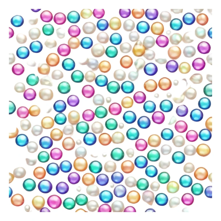 Pearls and gems on silk colourful carpet sticker