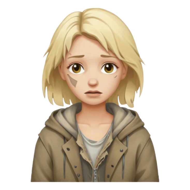 a homeless blonde woman sticker