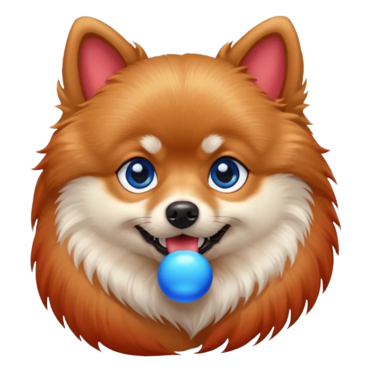 Pomeranian With Red Skin Blue eyes And Blue Tail sticker