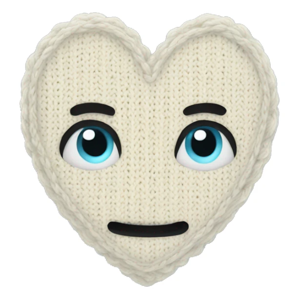 Knitted baby blue heart sticker