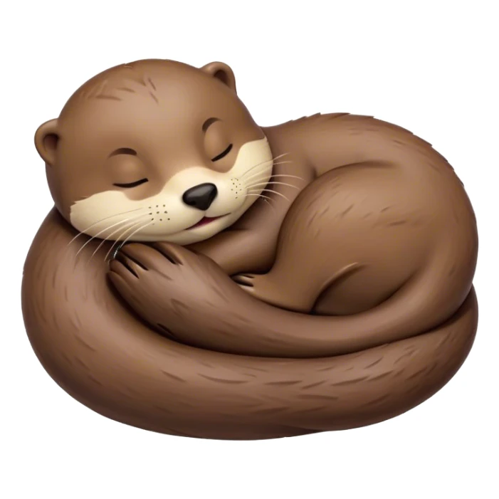 Meme-Worthy Cute Sleeping Otter Portrait Emoji, Head resting peacefully with a contented smile, showcasing a sleek, streamlined build and a luxuriously soft brown Fur, eyes shut in a serene, restful nap, Simplified yet hilariously adorable features, highly detailed, glowing with a soft, drowsy light, high shine, relaxed and utterly lovable, stylized with an air of playful laziness, bright and heartwarming, soft glowing outline, capturing the essence of a comically sleepy otter, so meme-worthy it feels like it could instantly become the next viral sensation of adorable slumber! sticker
