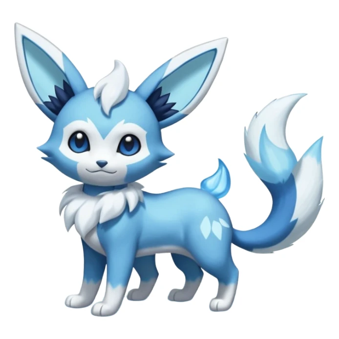 Glaceon-Dewott-Meowstic-Fakémon-hybrid-creature (full body)  sticker