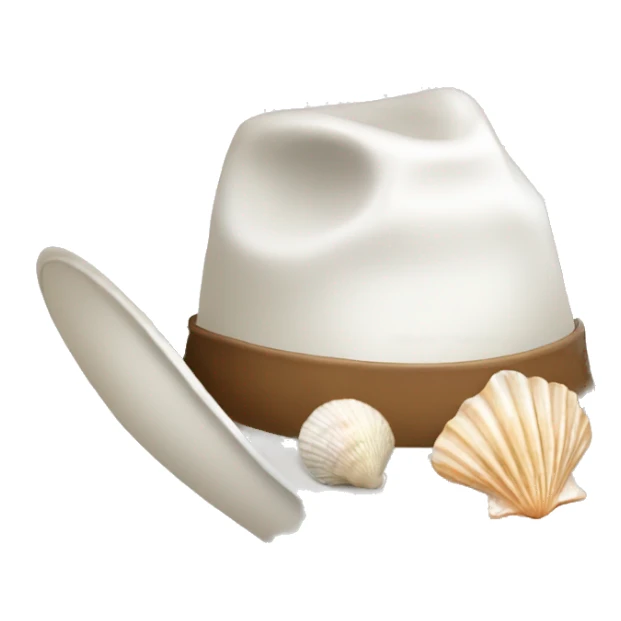 White cowgirl hat with seashell band sticker
