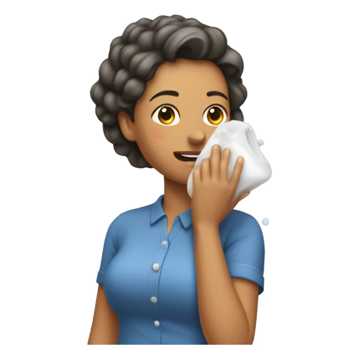 Mujer lavándose a cara con jabón sticker