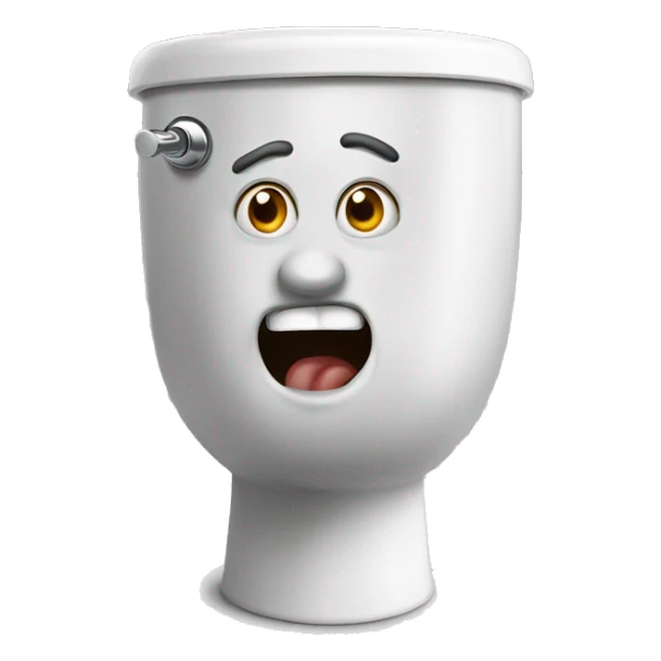 A crazy skibidi head coming out of a toilet sticker