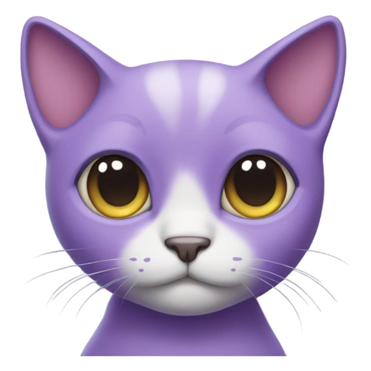 cute purple cat with heart eyes sticker