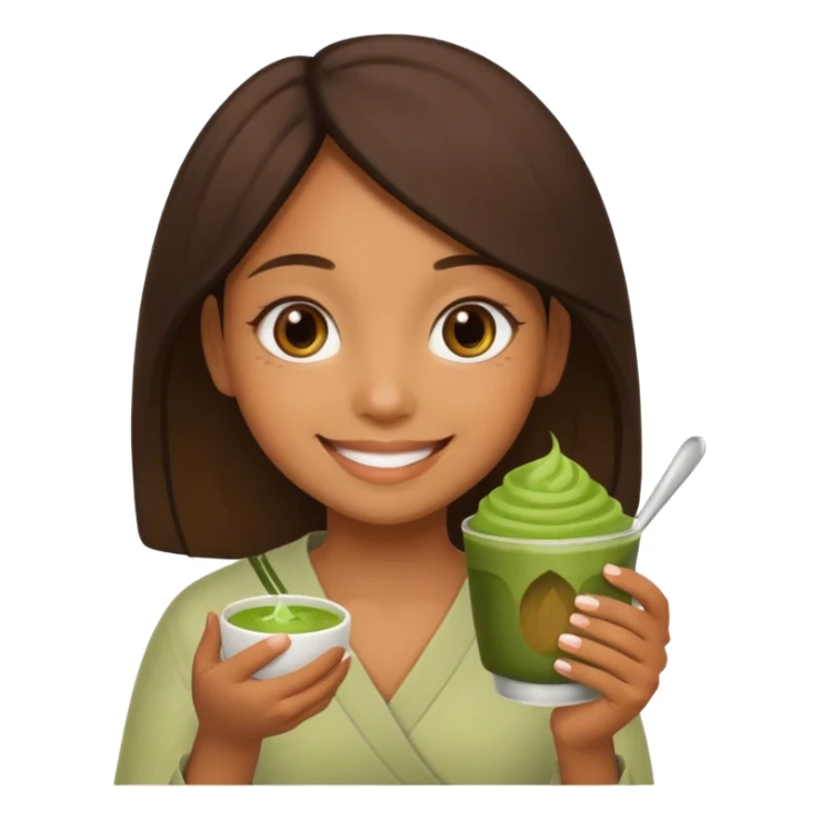 brown girl holding matcha sticker