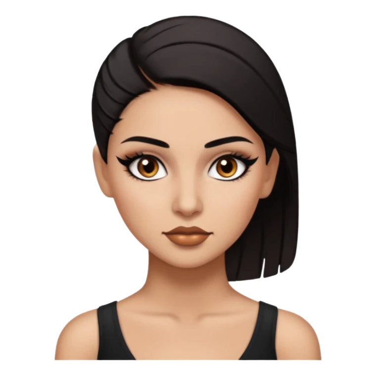 latina, baddie,pretty, brown eyes, makeup, black eyeliner, shaved half head dark hair sticker