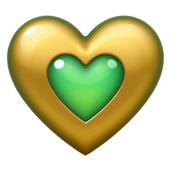 heart with golden and green colours sticker
