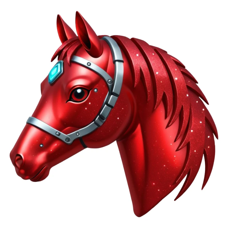 red glitter cyberpunk horse sticker