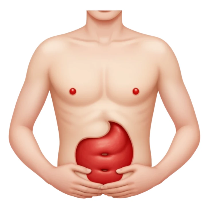 red throbbing spot on lower abdomen hernia pain sticker