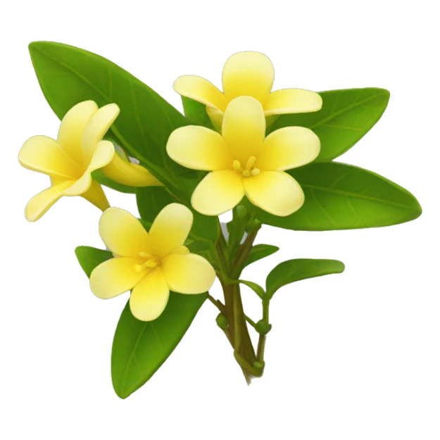 yellow Chrysojasminum humile Plant sticker