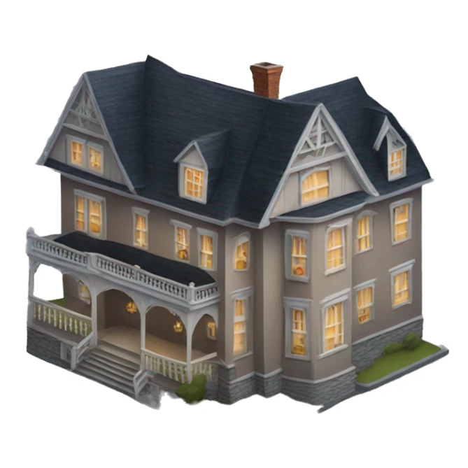 Haunted manor hotel with attached garage on the side  sticker