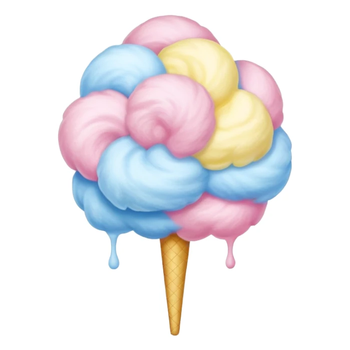 Pink, blue, and yellow swirled into fluffy cotton candy sticker
