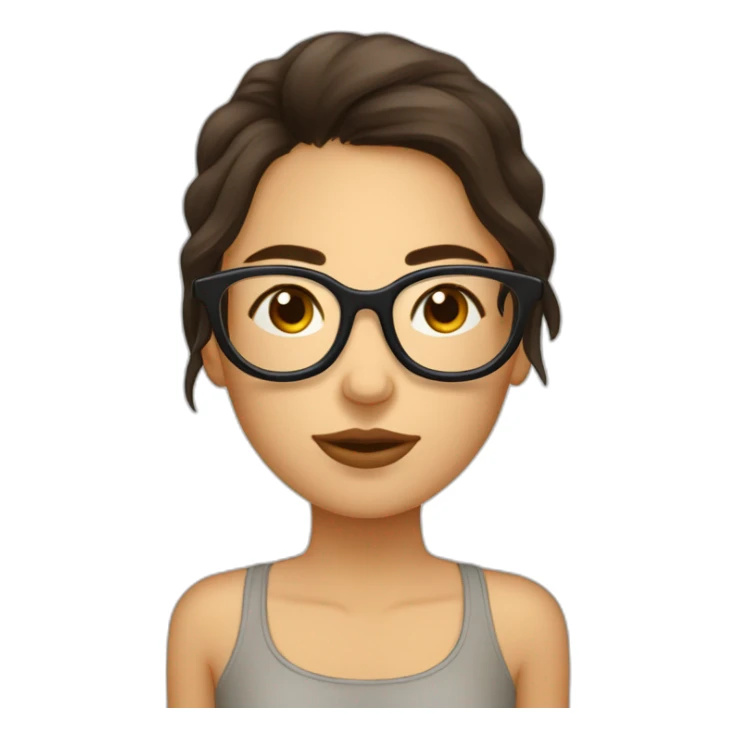 Une fille brune avec des lunettes  entrain de dormir sticker